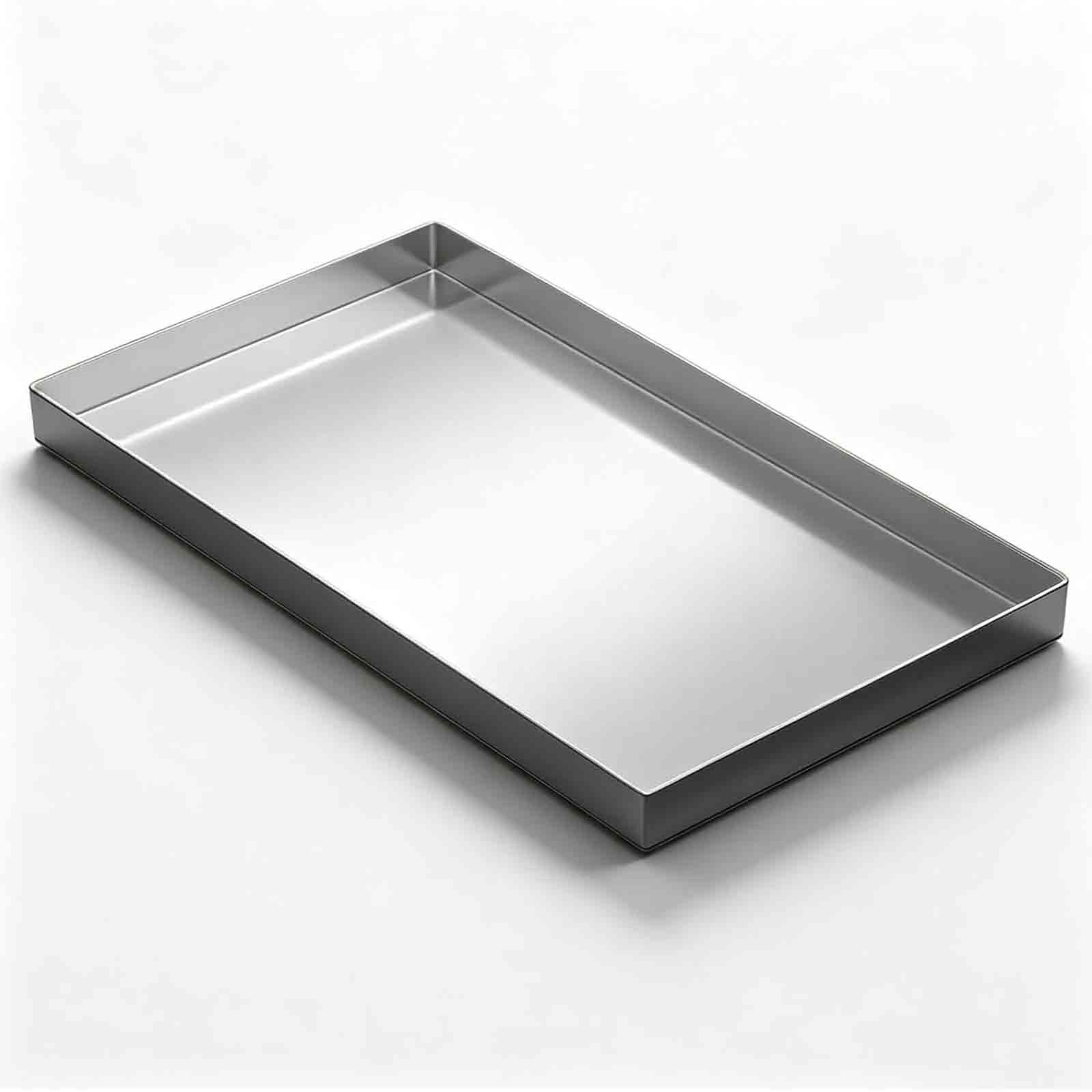 Vaschetta Raccogligocce Rettangolare in Acciaio Inox, Grande Vassoio Impermeabile per Climatizzatori Esterni, HVAC, Cambio Olio, Lavatrice e Barbecue, Altezza 2/5 cm,70x70x2cm | 1
