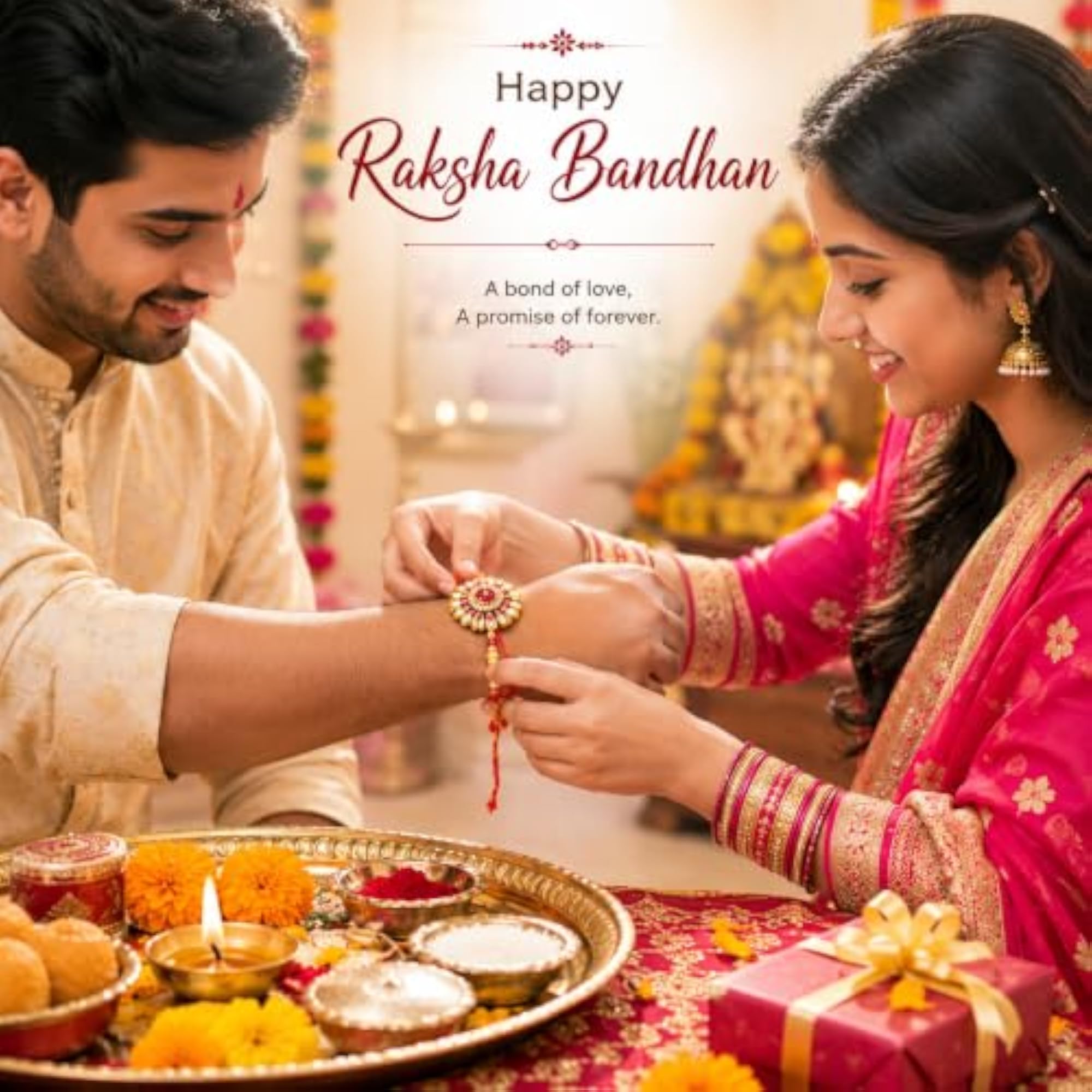 Premium Designer Rakhi Set for Brother, 2 Pieces