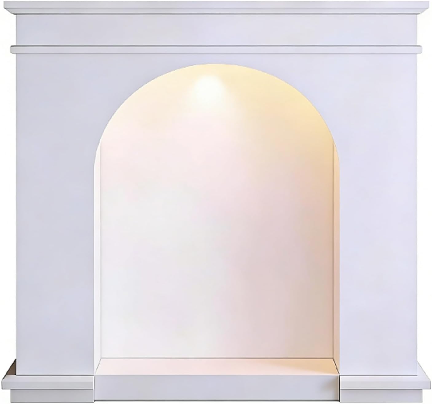 Fireplace Mantel Surround Decorative Arched Fireplace Mantel Freestanding Surround with Lighting(White,Large)