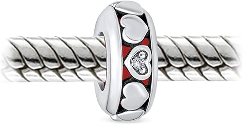 Miniatura 2 de Abalorio de San Valentín personalizado con texto en inglés "Love", diseño de flor de cristal rosa, diseño retro, con forma de corazón, para mujeres