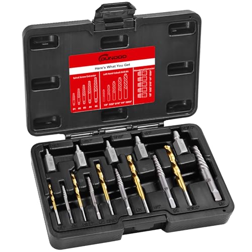 15Pcs Screw Extractor Set, Easy Out Extractor Set, Left Hand Drill Bit Hex Head Extractor, Cobalt...