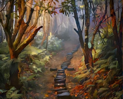 Toile murale forêt Meechi 50x70 cm pour illuminer une pièce sombre sans cadre
