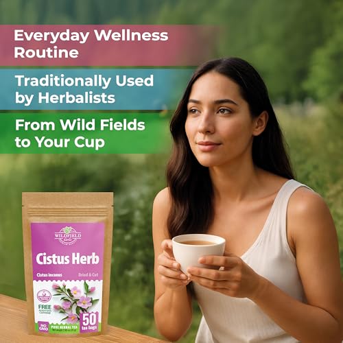 Image of 50 Bags Cistus Tea Cistus Incanus Tea Herbal (Cistus L.) - 50 Count 1.5g Herb Bags