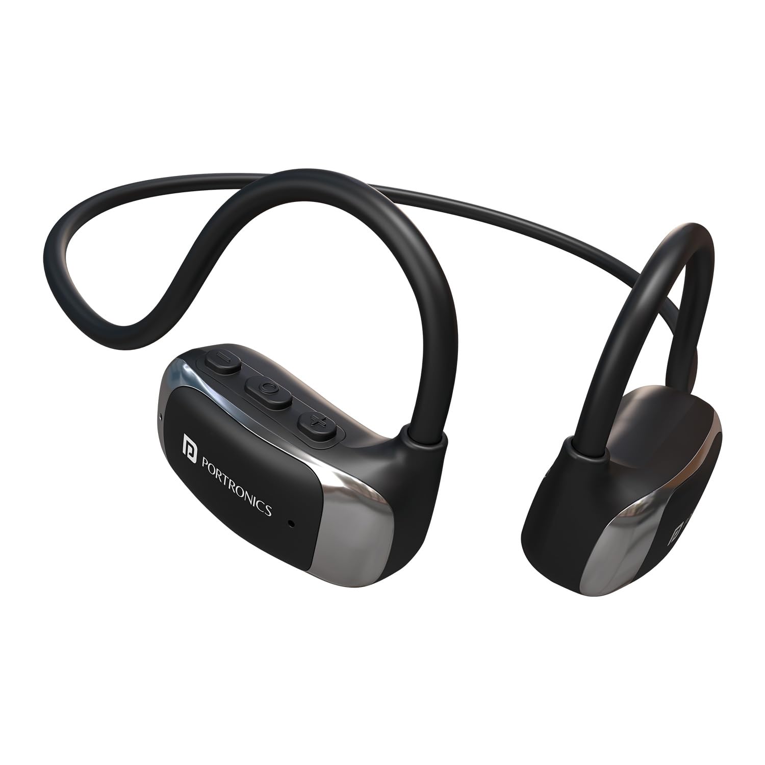 Portronics AeroTune Over Ear OWS Smart Wireless Bluetooth Neckband with HD Mic, Secure & Flexible Earhook, Touch Control, 10 Hrs Playtime, Indoor/Outdoor Mode, Light Weight(Black)-image-43