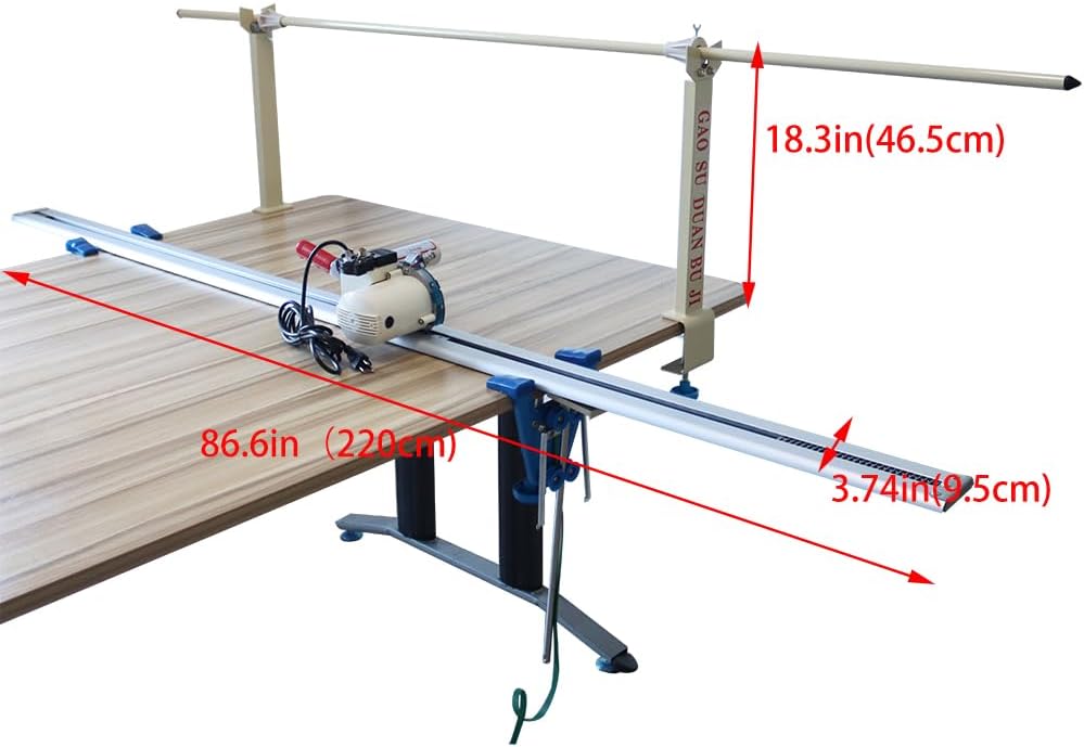Cloth Cutting Machine Fbric Cutter High Speed Fabric Cutting Machine with 86.6" Rack Digital Counter 110V 200W for Silk Cotton Linen Knitting