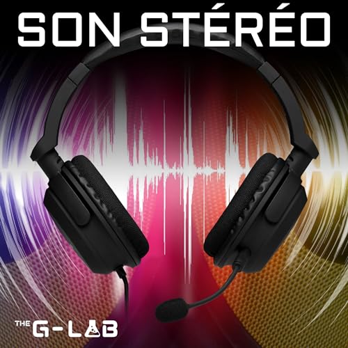 The G-Lab Korp Carbon Gaming Headset - Microfono Gamer Headset con Bassi Rinforzati, Microfono Staccabile, Confortevole e Leggero - Compatibile con Xbox One PC PS5 Switch Smartphone (nero) - - Cuffia gaming - Immagine 2