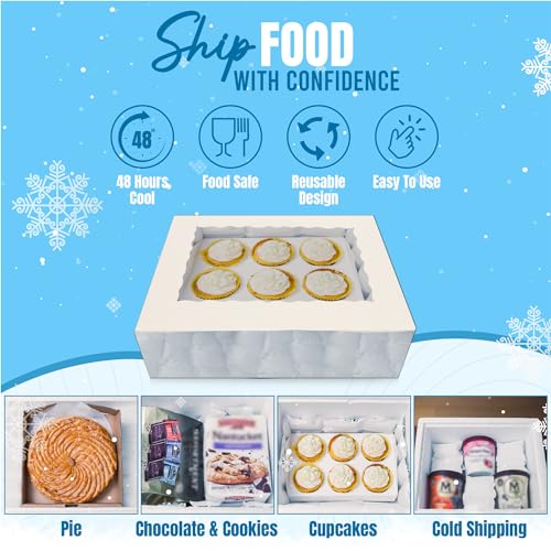 Shipping Cold Packs Dry Ice for Shipping Frozen Food, Flexible Cold Ice Pack Sheets for Coolers, Long Lasting Freezer Ice Packs 14\'\' X 13\'\' 144Cells - Thumbnail 5