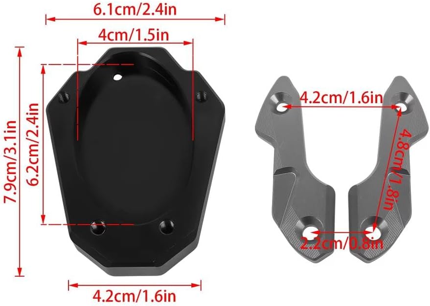 For Kawasaki ZX4R ZX4RR 2023 2024 Kickstand Extension Plate Foot Side Stand For Ninja 400 500 Z400 Z500 ZX-25R/SE(Green)