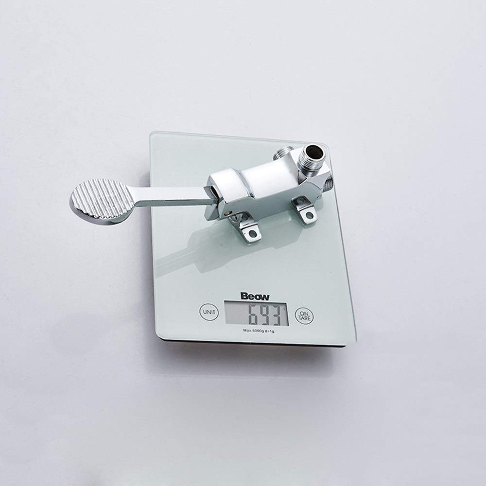 Grifos para Fregadero de Cocina, Grifo de Pedal de Laboratorio, Cromado Pulido, de Metal de Cobre, para Agua Caliente y fría.