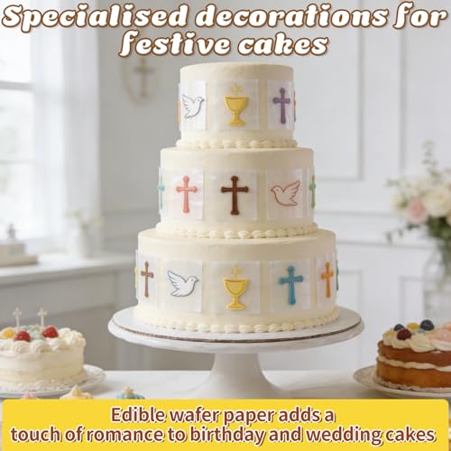 Oblatenpapier für Torten 10 Blatt, Esspapier Tortendeko, Reispapier Essbar, Waffelpapier für Torten Essbar, Din A4, Zum Tortenaufleger, Süßigkeiten, Bemalen