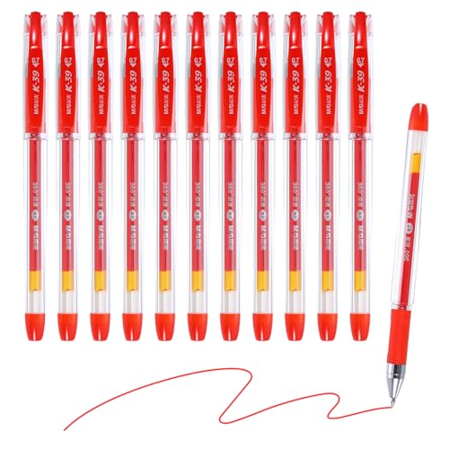 M&G Gel Pen Punta Media 0.7mm Pack 12 Tinta Roja