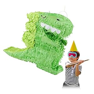 Relaxdays Dino Pinata, om op te hangen, kinderen, meisjes en jongens, verjaardag, om te vullen, decoratie, Pinata…