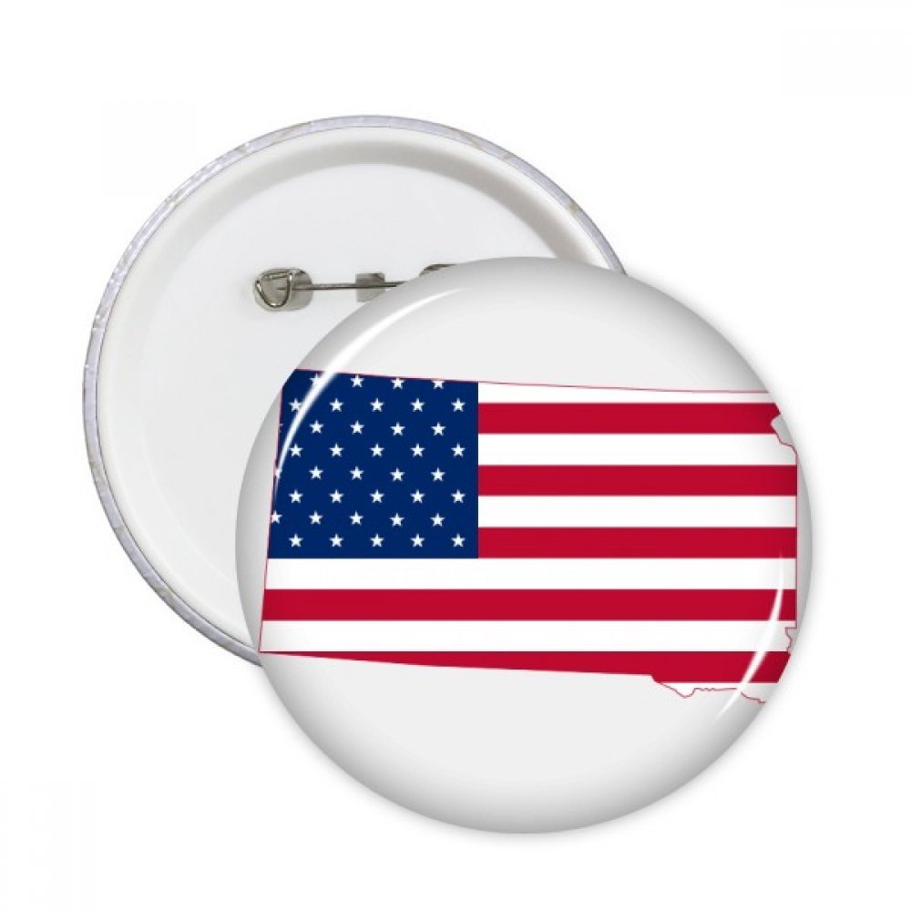 Badge carte Dakota du Sud format XXL blanc, l'accessoire idéal pour customisation
