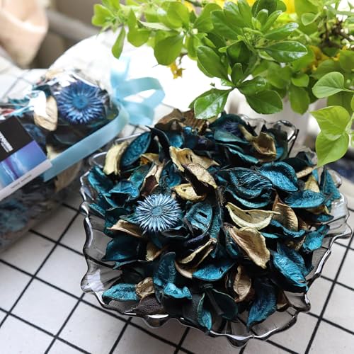 Image of Decorative Vanilla Scented Dried Flowers Home Fragrance Sachet of Petal Potpourri Bags (Blue, 1kg)