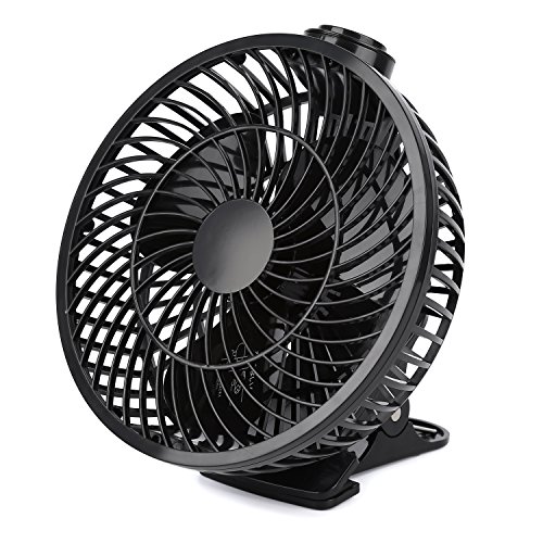 Cozime Tragbarer Mini Clip auf Fan für Zuhause, Büro und Schreibtisch Luftkühlung 360 Grad drehbar Kippen & 180 Grad Slide schwarz