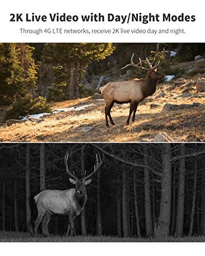 Ebitcam 4G LTE Cellular Trail Cameras Gen 3.0 with SD&4G LTE SIM Card, 360° Full View, 2K Live Streaming,Remote Phone Access Security Camera Outdoor Wireless Game Camera Solar Powered Motion Activated