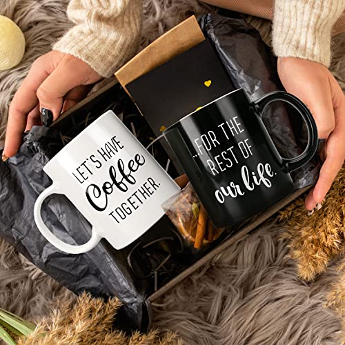 Fathers Day Gift Lets Have Coffee Together Mugs Set 11 Oz, Engagement Gifts For Couples - Mr And Mrs Wedding Bridal Shower Gifts Newlywed Anniversary For Wife Friend Couples Mugs #TOP3