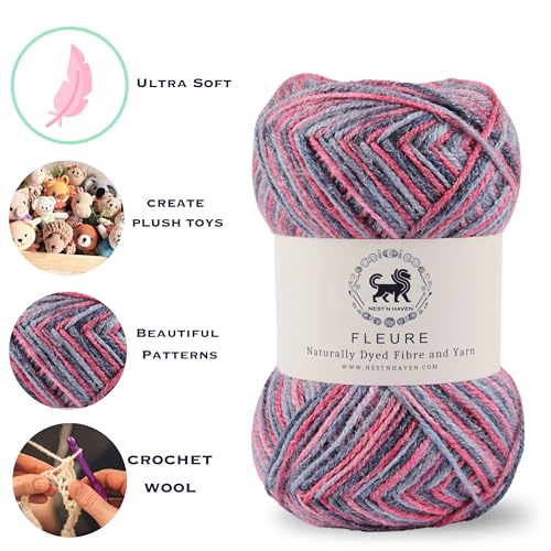 Image of Nestnhaven Acrowools Fleure Hand Knitting and Crochet Yarn. Pack of 1 Ball - 100gms. Shade no - NNHF (Multicolor15) | (900 Gm)