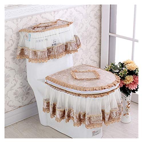 WAYYQX Toile Sitzbezug Pads Toilettensitzbezug Combo Europäischer Toilettensitzbezug Dreiteiliges Set Toilettensitz… – Bild 6
