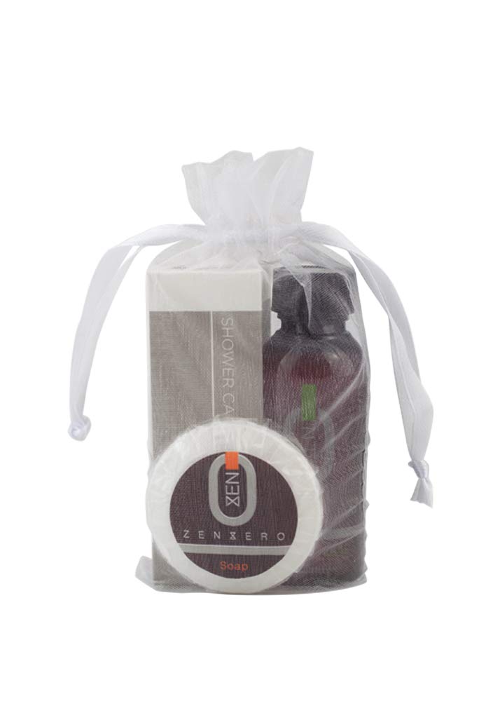 Present-More Amenities Kit Zenzero - Prestige Kit Toilettenartikel 100 Gäste für Hotels und B&B | Allergenfreie Amenities Kit mit Duftnote Ingwer und Zitrone