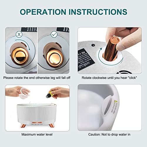 APRICUS Oil Diffuser for Home | 500ml Large Aromatherapy Air Diffuser with Remote Control for Natural Essential Oils | Electric Humidifiers Diffuser with Advanced Setting & LED Lightning (White)