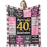 Cadeau 40 Ans Femme, Cadeaux Anniversaire Femme, Anniversaire 40 Ans, Idée Cadeau 40 Ans Femme, 1985 Cadeau 40 Ans Femme pour Femme Maman Soeur Collègue Mere Amie Tante, 40 Ans Couverture 130x150CM