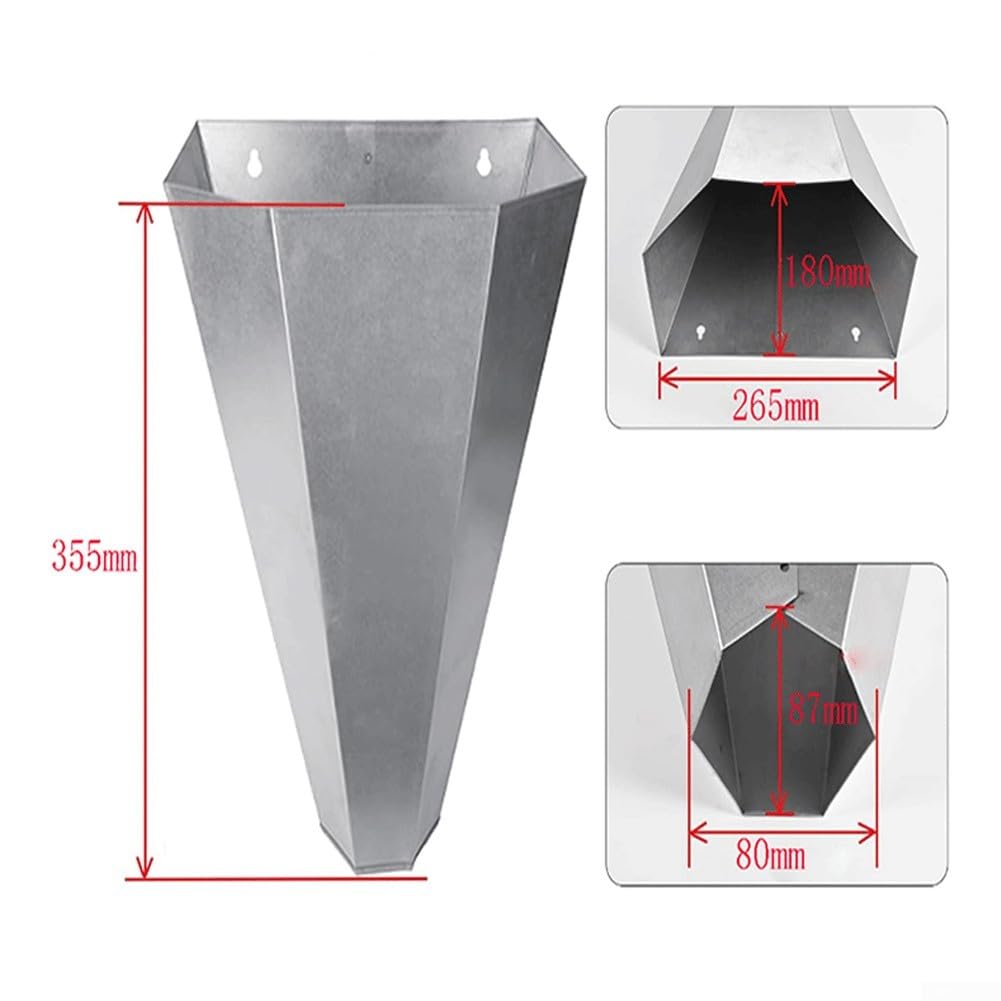Cône de retenue pour le traitement de la volaille, cône d'abattage de volaille en acier galvanisé avec dos plat, capacité de 2,7 à 6,4 kg, résistant à la rouille, lisse pour un nettoyage facile, bords