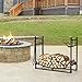 TANGZON Firewood Rack, Heavy Duty Steel Fireplace Log Holder with Fireplace Tool Set, Indoor Outdoor Log Storage Stacking Stand (90 x 33 x 77 cm)