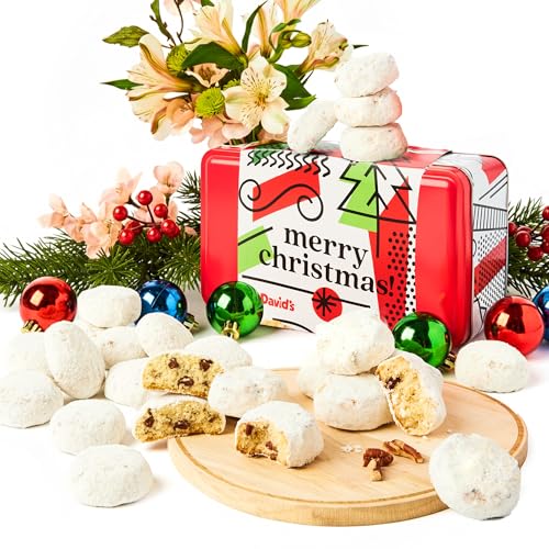 David’s Cookies Butter Pecan Meltaways – Merry Christmas Sampler Tin, 1lb