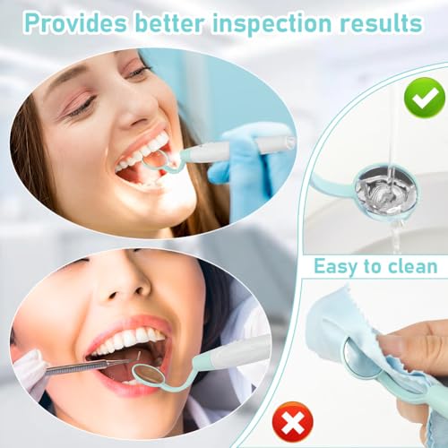 Flintronic Mundspiegel mit LED-Licht, Oral Dental Mirror, Antibeschlag Dentalspiegel mit 2 Beleuchtungsmodi, Mund Zahn Inspektion Spiegel, Wiederverwendbare LED Zahnpflegespiegel für Zahnpflege – Bild 8