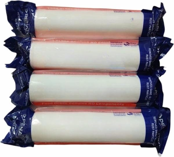 ALKAJAL Spun Filter Cartridge for RO Water Purifiers, Pre-Filter Housing, White, Pack of 4-image-12
