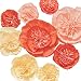 Ling's moment Large Paper Flowers Set of 9(12''-8'' Assorted), Handmade Crepe Paper Peony Decorations for Nursery Wedding Backdrop Birthday Party Bridal Shower Photo Booth Centerpieces(Peach,Orange)