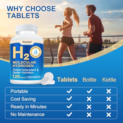 hydrogen water tablets 120 tablets hydrogen tablets for drinking water-support brain health amp cognitive function energized water-non-gmo amp gluten free