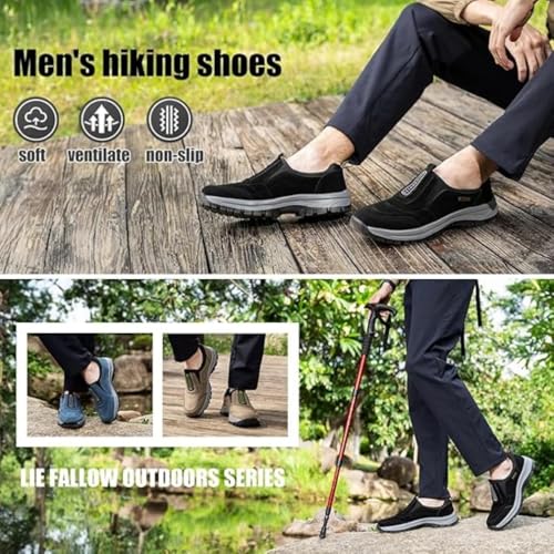 Enjerr Orthopedic Shoes Men,Arch Support Slip On Sneaker,Lightweight Breathable Non Slip Waterproof Comfortable Walking Shoes3