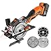 EnerTwist 20V Max 4-1/2" Cordless Circular Saw with 4.0Ah Lithium Battery and Charger, Includes Laser & Parallel Guide, Wood Plastic Soft-metal Multifunction Cutting Blades, Vacuum Adaptor, ET-CS-20C
