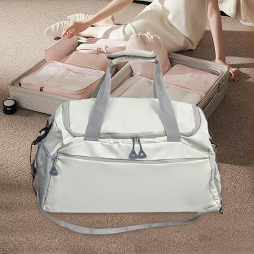 Travel Duffle Bag for Men Women Versatile Luggage Bag for Workout Business Trip, White3