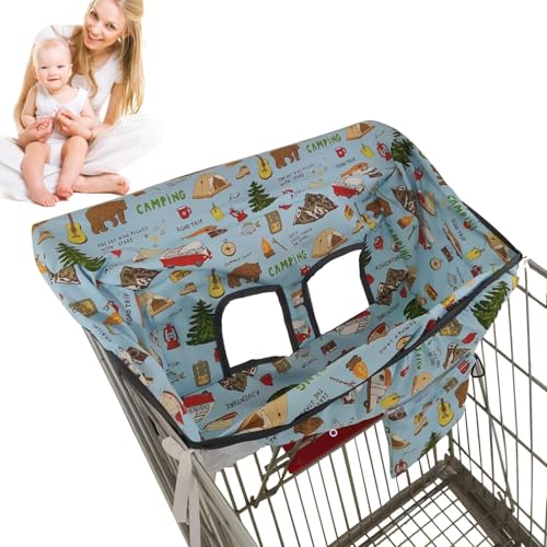 キッズショッピングカートカバー、キッズショッピングカートシートカバー, ビスタプリントかわいい赤ちゃんプリント ショッピング カート カバー, ショッピングカートカバーショッピングカート、レストランのハイチェア、遊び場のブランコ用のダストカバー簡単装着デザ