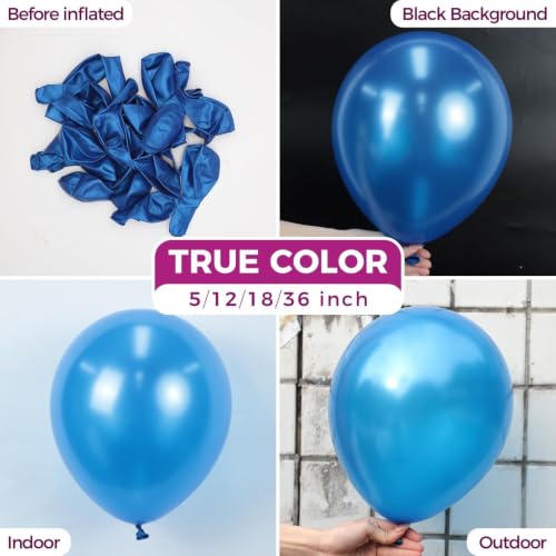 Image of Bezente Pearl Blue Latex Party Balloons 150 Pack 5 inch