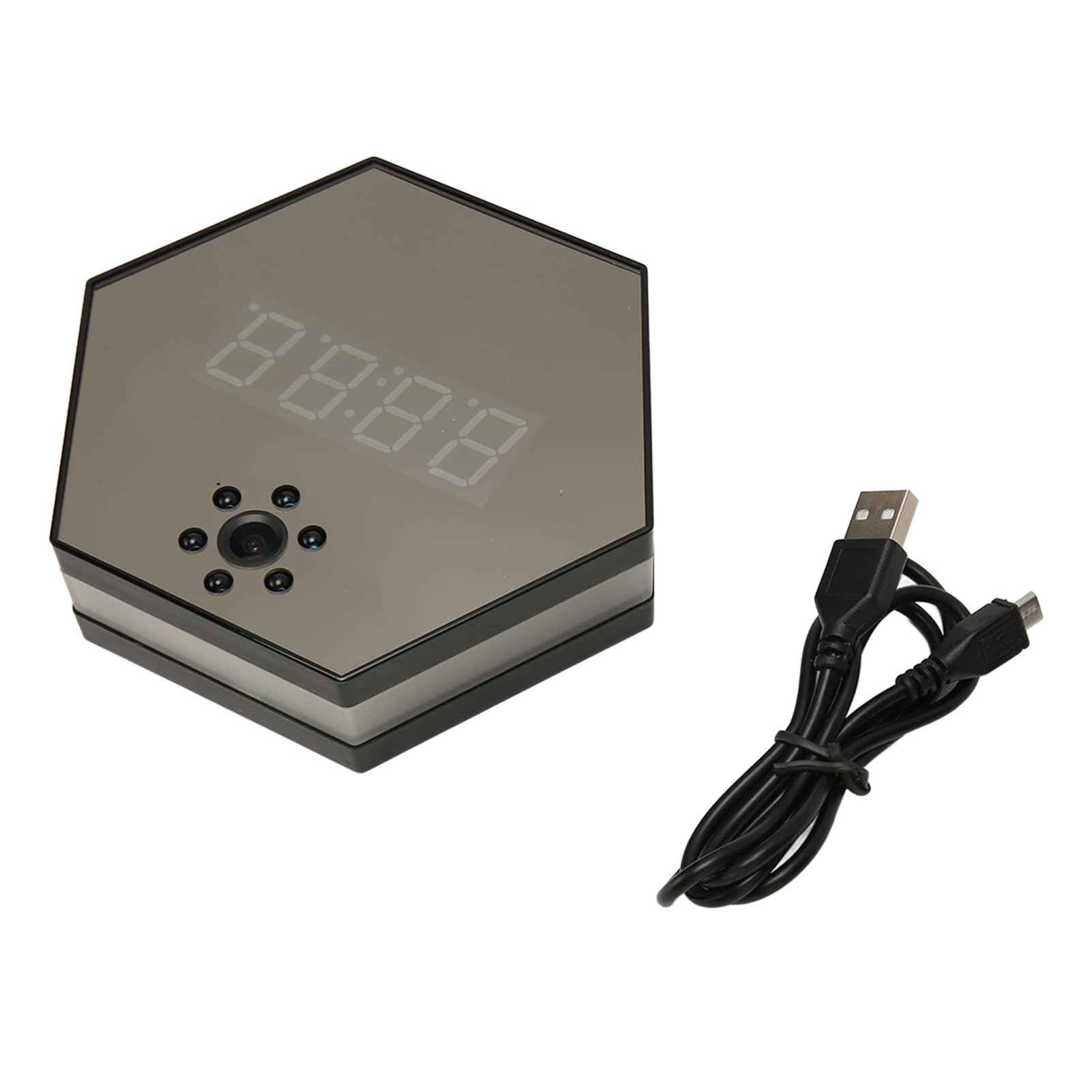 Caméra De Surveillance Intelligente, Caméra D'horloge WiFi HD 1080P sans Fil avec Vision Nocturne Et Détection De Mouvement Caméra Nounou sans Fil(黑色)
