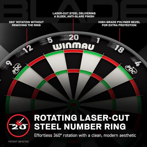 WINMAU Blade Serie dartscheibe steeldart – Professionelle PDC-Turnier steeldartscheibe - Blade X