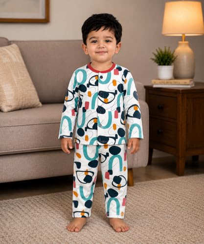 Image of 3BROS BodySuit /Dress for Boys /Girls Full Pajama & Casual Full Sleeves Night Suit Top Combo Kids Set