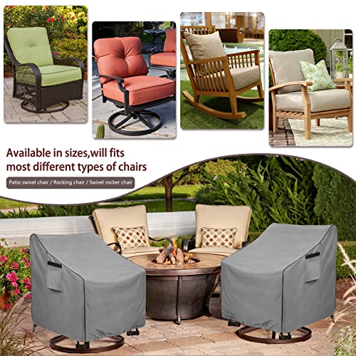 Okcool XZYZ-5001-GREY-2PM Outdoor Swivel Chair Cover 2 Pack,Outdoor Furniture Patio Chair Covers Waterproof Clearance,(30 Inch W X 34 Inch D X 38.5 Inch H) Outdoor Lawn Patio Furniture Covers,Grey thumb #2