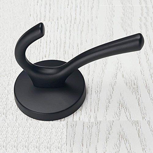 Mellewell Double Robe Hook 4-1/5'' Height Heavy Duty Towel Coat Hooks Wall Mounted Matte Black, 2 Pack, 09001D #TOP3