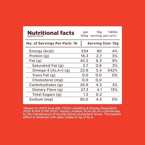 Image of Yoga Bar Organic Flax Seeds | High Fibre & Protein | Rich in Omega-3 & Antioxidants | No Additives, Zero Cholesterol | Healthy Superfood for Daily Nutrition (250g)
