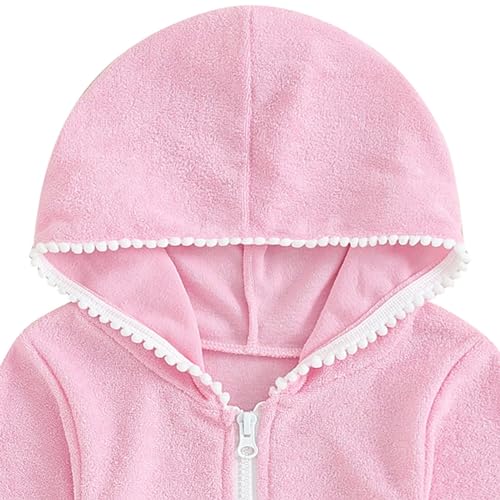 Girls Cover Ups for Swimwear Kid Swimsuit Coverup Terry Zip Up Pool Beach Bathing Suit Wrap with Pocket3