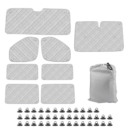 Opaltool Internal Thermal Blind for Ford Transit Custom 2012-2025, 8PCS Insulated Windscreen Covers, UV-Proof & Waterproof, Foldable Reflective Sunshade for Camper Van Privacy & Temperature Control