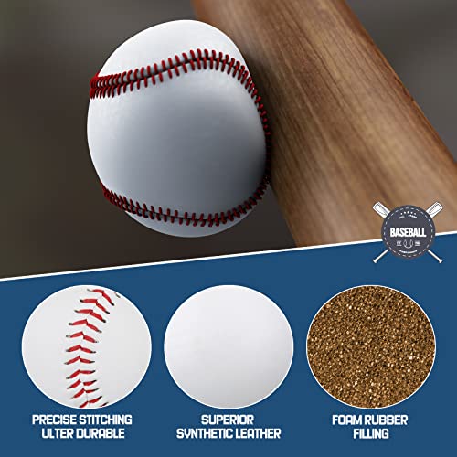 Yunsailing 24 Pcs Standard Size Adult Baseballs Bulk Practice Training Baseballs Soft Blank Baseballs Unmarked Faux Leather Youth Baseball For Official League Recreational Pitching Hitting #TOP2