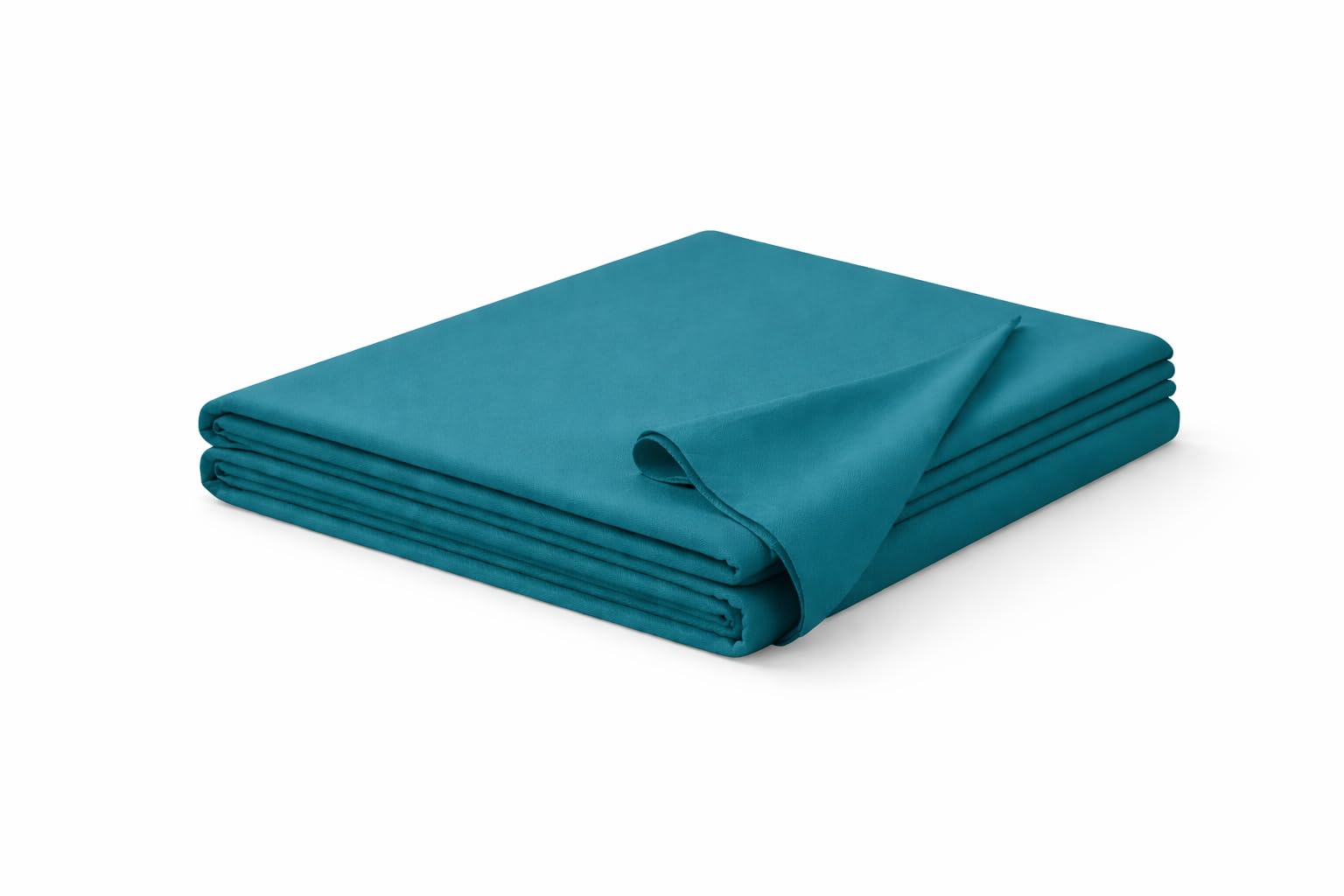 HOMES-LINEN Flat Sheet Non Iron Polycotton Percale 180 Thread Count Flat Bed Sheet (Teal, King)