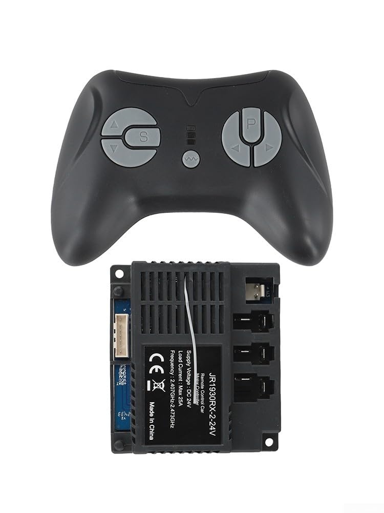 HpLive JR1930RX-2-24V Ricevitore per auto elettrica bambini con telecomando 2.4G di ricambio per controllo del veicolo, materiale ABS (set completo)