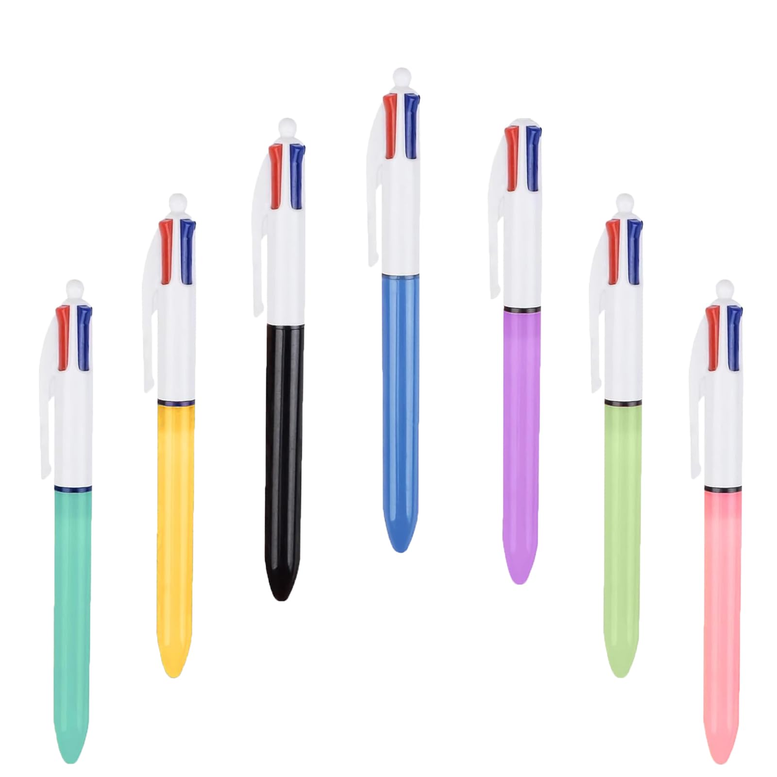Bolígrafo de 4 Colores,Lote de 7 Bolígrafo Multicolor 4 en 1 Punta,Bolígrafos de Lanzadera,Suministros Oficina Escolar para Estudiantes Enfermeras Niños Profesores,1,0 mm Escritura Suave